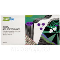 Пакет для стерилизации самоклеющийся (пленка) 150*300 мм, EuroType, 200 шт/уп