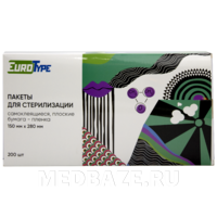 Пакет для стерилизации самоклеющийся (пленка) 150*280 мм, EuroType, 200 шт/уп
