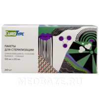 Пакет для стерилизации самоклеющийся (пленка) 100*210 мм, в картонной упаковке, EuroType, 200 шт/уп
