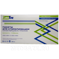 Пакет для стерилизации самоклеющийся (пленка) 200*400 мм, в картонной упаковке, EuroType, 200 шт/уп