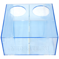 Диспенсер многофункциональный для бахил и шапочек, 2-х секционный, оргстекло, прозрачный, (АП-0504016-02)