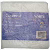 СПС салфетки в пачке, 10*10 см, (10313), White line, 100 шт/уп
