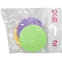 Губка спонж для умывания №3 целлюлоза, круглая микс (9746926), Sima Land