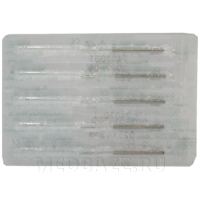 Игла акупунктурная без направителя одноразовая 0.25*13 мм, с ручкой из стали, Субал, 100 шт/уп