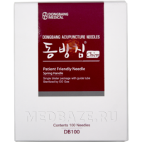 Игла акупунктурная с направителем одноразовая 0.25*30 мм (DB100), ДонгБанг, 100 шт/уп