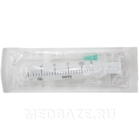 Шприц инъекционный 2-х комп. одноразовый KD-Ject 20 мл 21G 0.80*40 мм, с иглой (820223R), 50 шт/уп