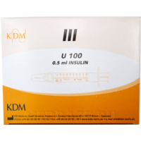 Шприц инъекционный инсулиновый 3-х комп. одноразовый KD-Ject 0.5 мл 30G 0.30*8 мм U100, со встроенной иглой (870525R), KDM, 100 шт/уп