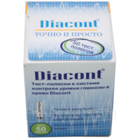 Тест полоски Диаконт на глюкозу, Биотек Ко, 50 шт/уп