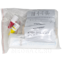 Тест полоски Стрептатест экспресс для диагностики В-гемолитического стрептокока группы А, Биосинекс, 20 шт/уп