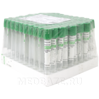 Пробирка вакуумная с литий гепарином 5.5 мл, 13*100 мм, с гелем (13100.5.5ЛГГ), Univac, 100 шт/уп