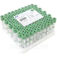 Пробирка вакуумная с литий гепарином 4 мл, 13*75 мм (652040112), Improvacuter, 100 шт/уп
