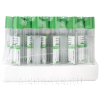 Пробирка вакуумная с натрий гепарином, 9 мл, 16*100 мм, с гелем (754090212), Improvacuter, 50 шт/уп