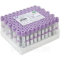 Пробирка вакуумная с К3 ЭДТА 4 мл, 13*75 мм (692041112), Improvacuter, 100 шт/уп