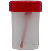 Контейнер для кала, 60 мл, нестерильный, с ложкой, (SCP-6202) Пластилаб