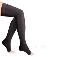 Чулки с простой резинкой на силиконовой основе с открытым носком Idealista ID-310, 1 класс компрессии, Экотен