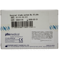 Лезвие Feather размер 10 стерильное одноразовое, из углеродистой стали, 100 шт/уп