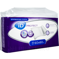 Пеленка впитывающая ID Protect 60*60 см, Ontex, 30 шт/уп