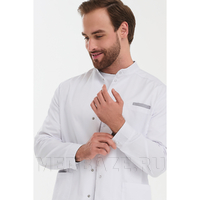 Халат мужской на кнопках Тезис TZ810, белый