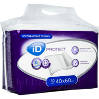 Пеленка впитывающая ID Protect 40*60 см, Ontex, 30 шт/уп