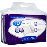 Пеленка впитывающая ID Protect, 40*60 см, Ontex, 30 шт/уп