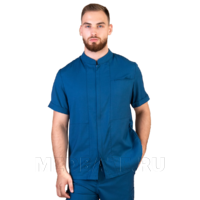 Рубашка мужская на молнии Тезис TZ700, синий