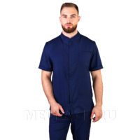 Рубашка мужская на молнии Тезис TZ700, темно-синий, 46