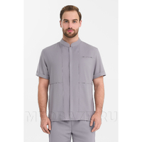 Рубашка мужская на молнии Тезис TZ700, серо-бежевый