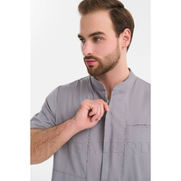 Рубашка мужская на молнии Тезис TZ700, серо-бежевый