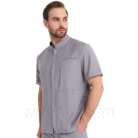 Рубашка мужская на молнии Тезис TZ700, серо-бежевый