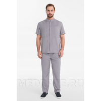 Рубашка мужская на молнии Тезис TZ700, серо-бежевый