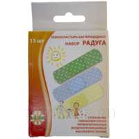 Лейкопластырь бактерицидный Радуга, набор (213534), Лейко, 15 шт/уп