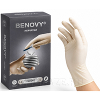Перчатки хирургические латексные Benovy, размер 6.0, текстурированные (B129K1), 50 пар/уп