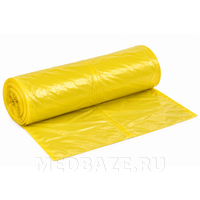 Пакет для мусора, 60 л, 10 мкм, 58*68 см, желтый, Laima, арт. 606701, 20 шт/рулон