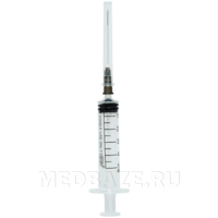 Шприц инъекционный, 3-х комп., 5 мл, 0.70*40 мм, 22G, SFM, 100 шт/уп