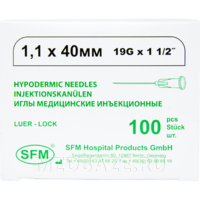 Игла инъекционная 19G 1.10*40 мм, SFM, 100 шт/уп