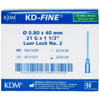 Игла инъекционная 21G 0.80*40 мм, KD-Fine, 100 шт/уп