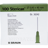 Игла инъекционная дентальная, 0.40*40 мм, 27G, Стерикан, (9186182), B.Braun, 100 шт/уп