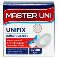 Пластырь фиксирующий, 4 см*5 м, Master Uni