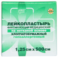 Пластырь бумажный, 1.25 см*5 м, Leiko plaster