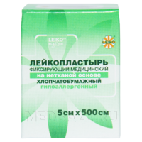 Пластырь бумажный, 5 см*5 м, Leiko plaster