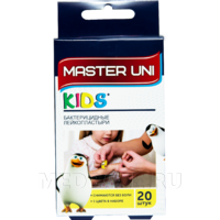 Лейкопластырь бактерицидный, набор, Master Uni Kids, 5.6*1.9 см, 20 шт/уп