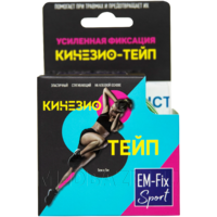 Бинт кинезиотейп, салатовый, 5 см*5 м, EM-Fix Sport, Евромед