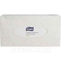 Салфетка бумажная косметическая, 2 сл., (120380), Tork Premium (F1), 100 шт/уп