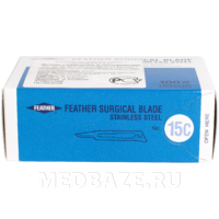 Лезвие хирургическое Feather стерильное, размер 15С, 100 шт/уп
