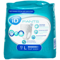 Подгузники-трусы для взрослых iD Pants, размер L, Ontex, 10 шт/уп