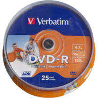 Диск DVD-R Verbatim 4.7 Gb 16х 25 шт/уп