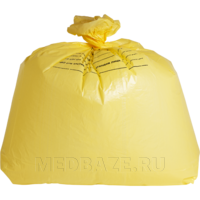 Пакет для сбора отходов класса Б, 700*1100 мм, с печатью, желтый, 100 шт/уп
