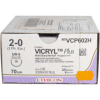 Викрил L70 см, 2/0 М3, игла колющая UR-6 Plus 26 мм 5/8 окружности, фиолетовый (VCP602H), Johnson & Johnson, 36 шт/уп