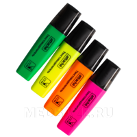 Маркер-текстовыделитель Attache Colored 1-5 мм, набор 4 цвета (629205)