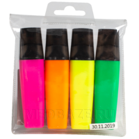 Маркер-текстовыделитель Attache Colored 1-5 мм, набор 4 цвета (629205)